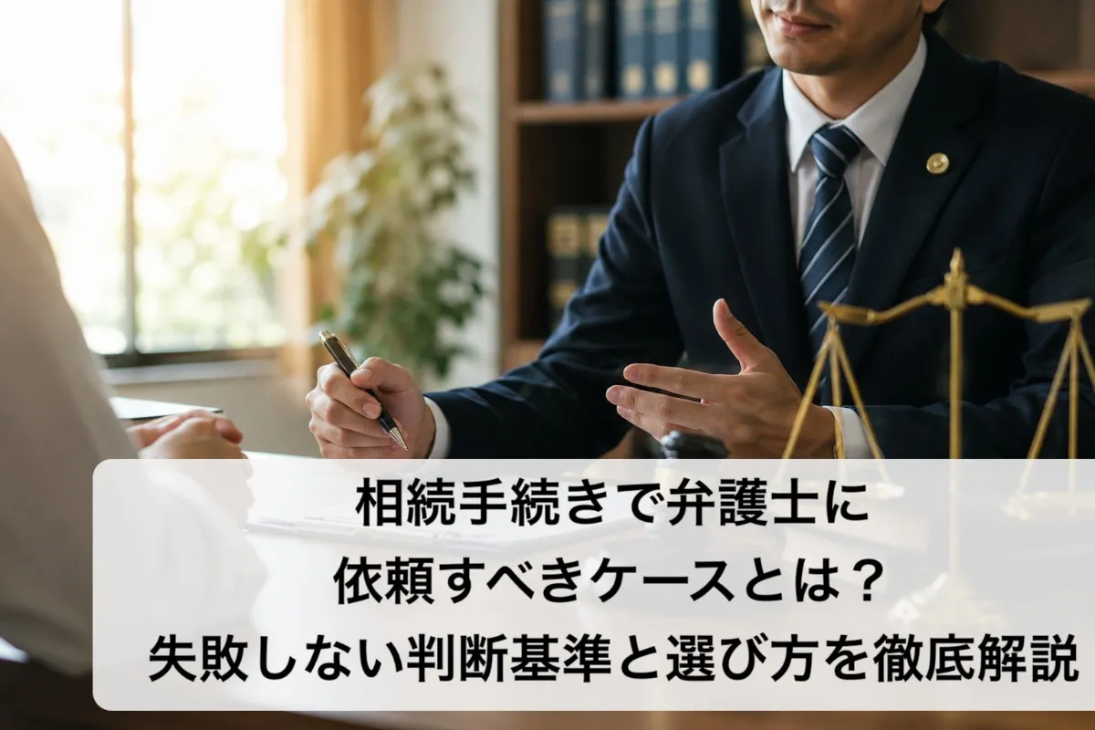 相続手続きで弁護士に依頼すべきケースとは？失敗しない判断基準と選び方を徹底解説